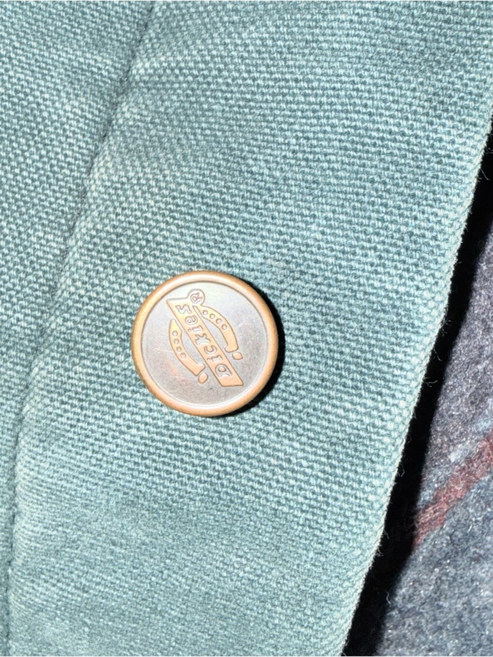 Dickies Olive Green Canvas Work Jacket with Brown Corduroy Collar - Picture 5 of 5